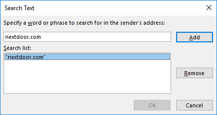 Search Text dialog box
